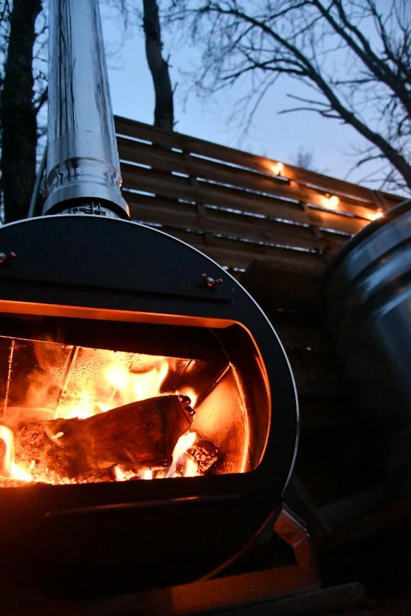Tente bivouac&Spa privé avec poêle à bois Idrac-Respailles Exterior foto