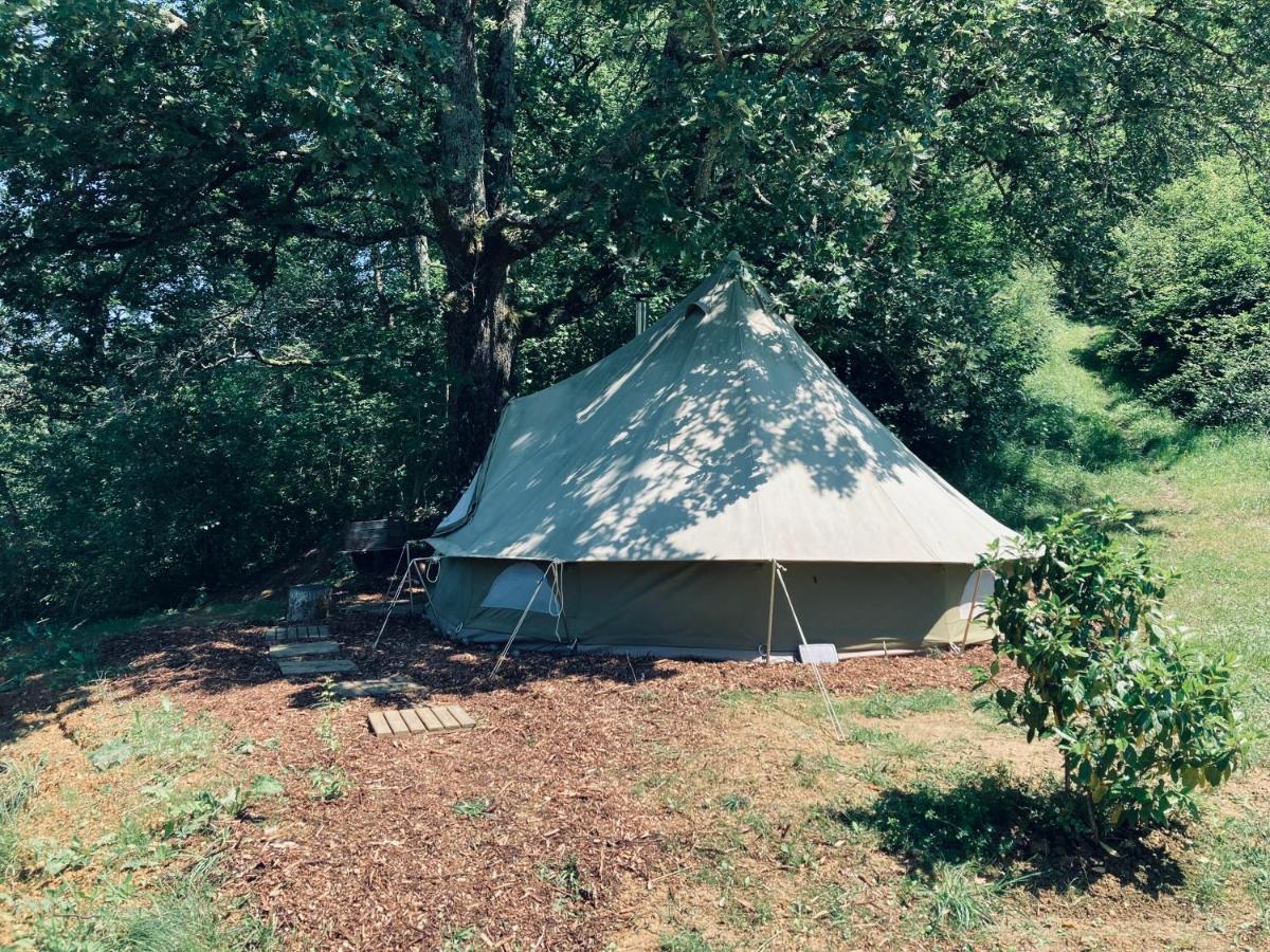 Tente bivouac&Spa privé avec poêle à bois Idrac-Respailles Exterior foto